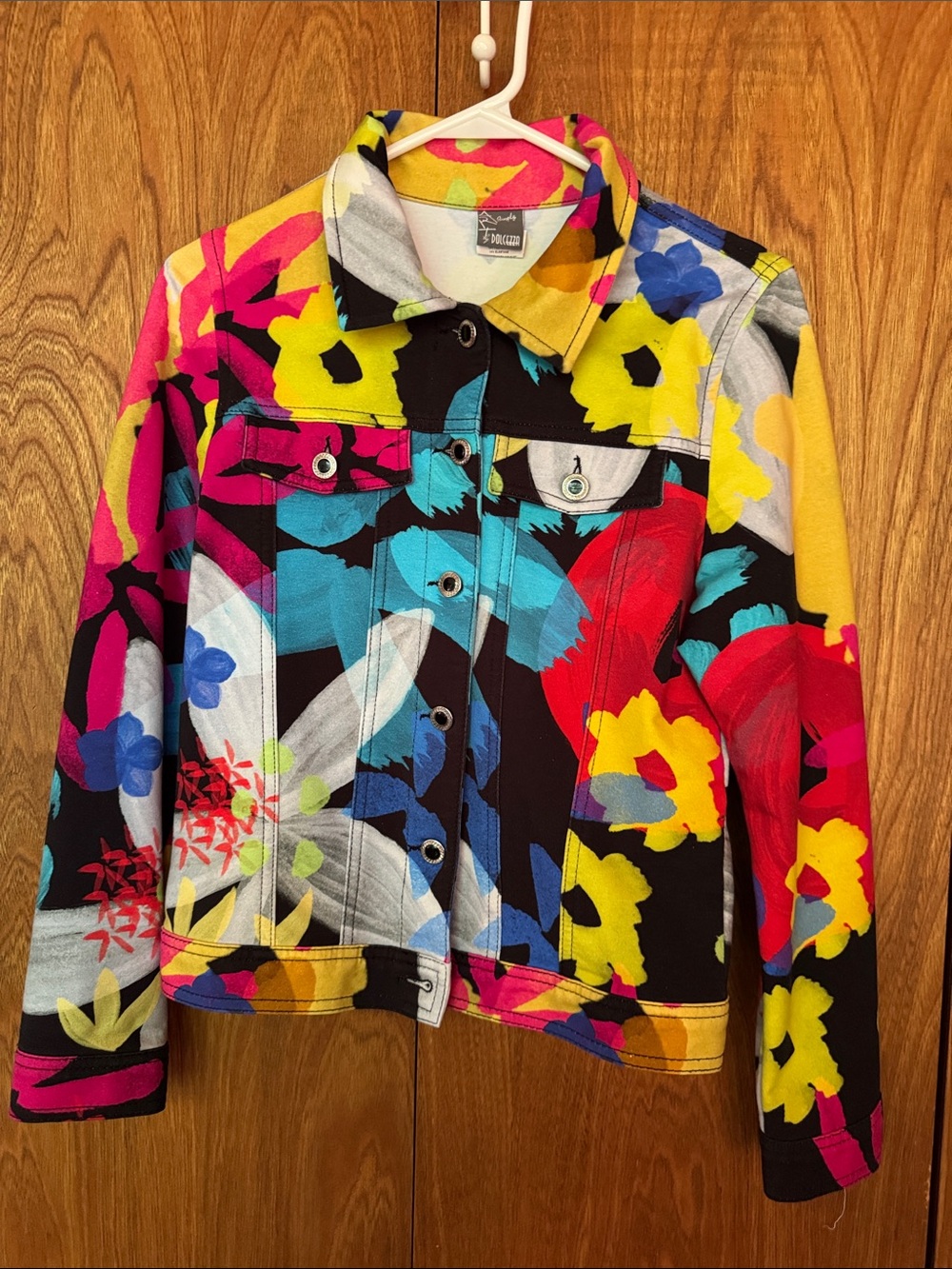 Bright Floral Print Women's Jacket - Multicolor